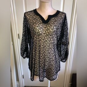 Drawers & Damon Black Crochet Women’s Top